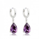 earrings purple teardrop