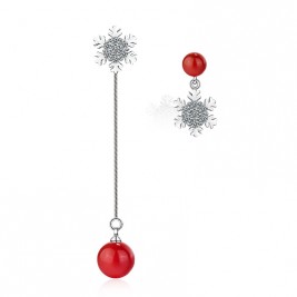 earrings snowflakes silver