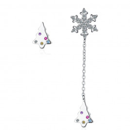 earrings snowflakes silver