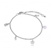 bracelet roses silver