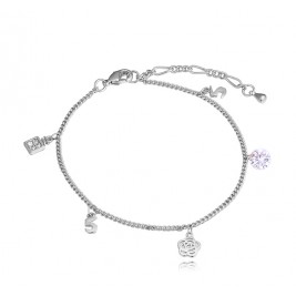 bracelet roses silver