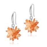 earrings ice flowers orange