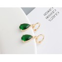 earrings teardrops gold emerald