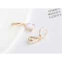 earrings teardrops gold crystal