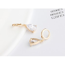 earrings teardrops gold crystal