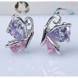 earrings pink butterflies